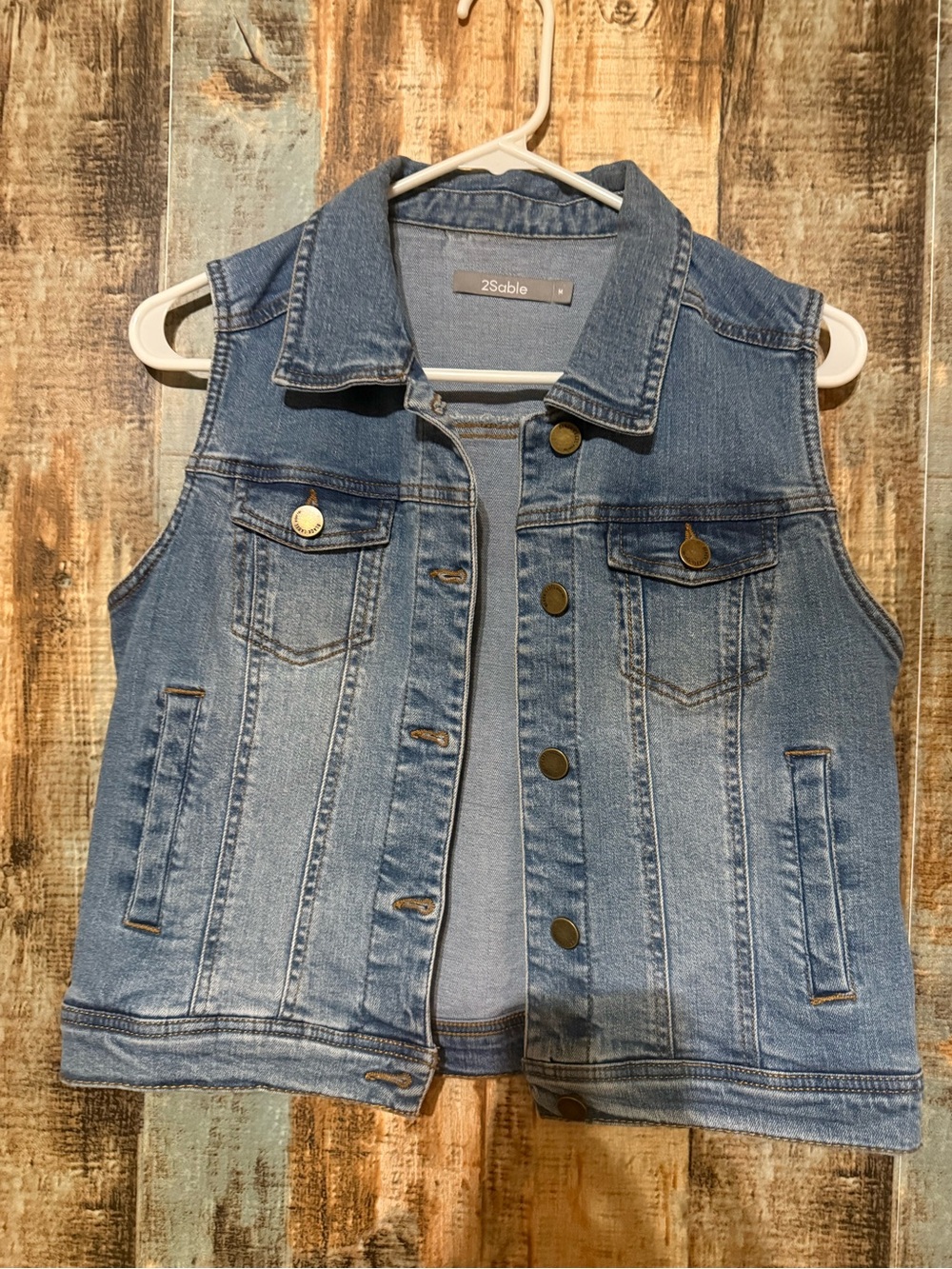 2Sable Women's Light Blue Denim Vest